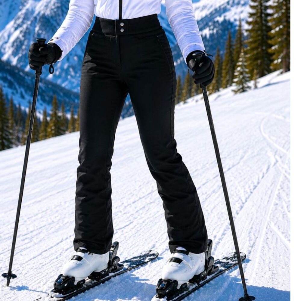 Skifans Black Schoeller Snow Ski Stirrup Pants Polar Edge Stretch Size 4 Switzer